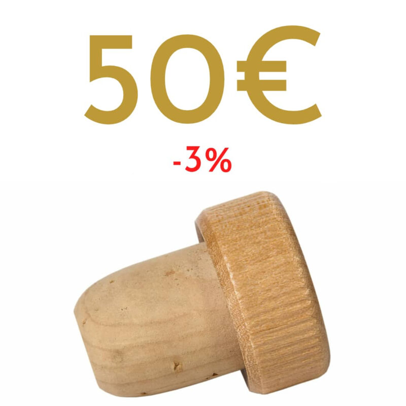Korkenaufladung: 50€ - 3% Rabatt