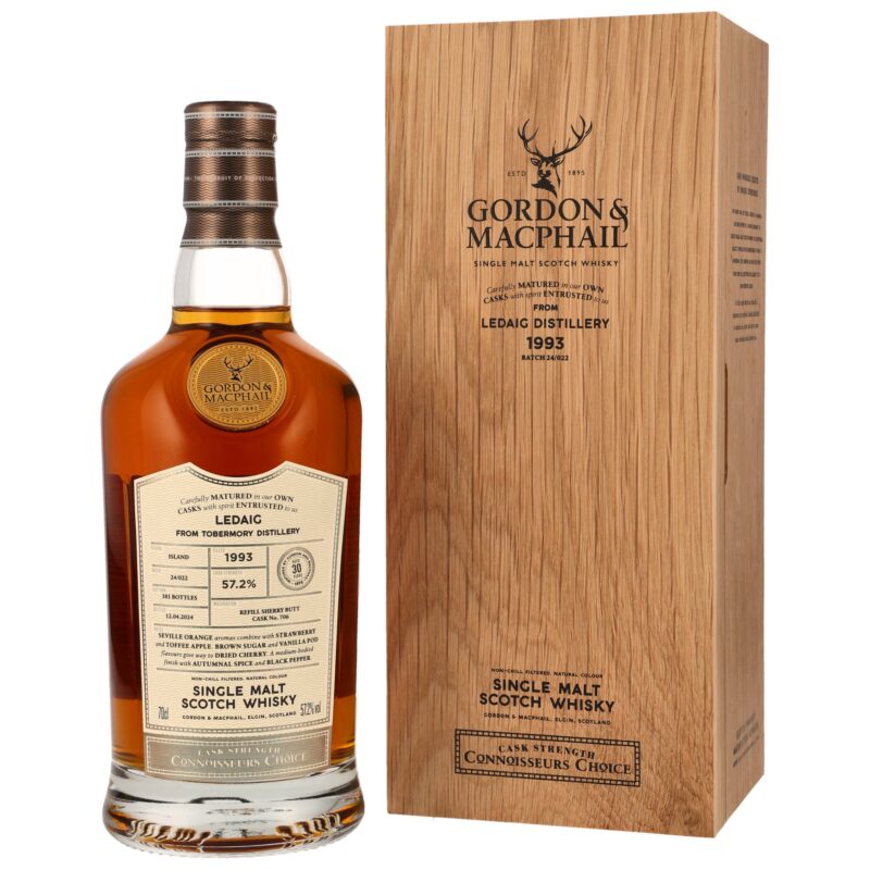 Ledaig 1993/2024 - 30 Jahre - Gordon & MacPhail - Connoisseurs Choice Cask Strength - Refill Sherry Butt #706 - 57,2% - 2cl - RESERVIERUNG!