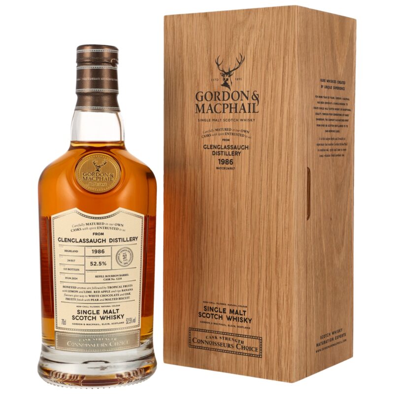 Glenglassaugh 1986/2024 - 37 Jahre - Gordon & MacPhail - Connoisseurs Choice Cask Strength - Refill Bourbon Barrel #1218 - 52,5% - 2cl - RESERVIERUNG!
