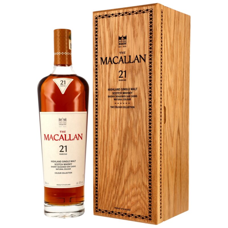 Macallan 21 Jahre - Colour Collection - American Oak + Sherry Seasoned Oak Casks - 43,0% - 2cl - RESERVIERUNG!