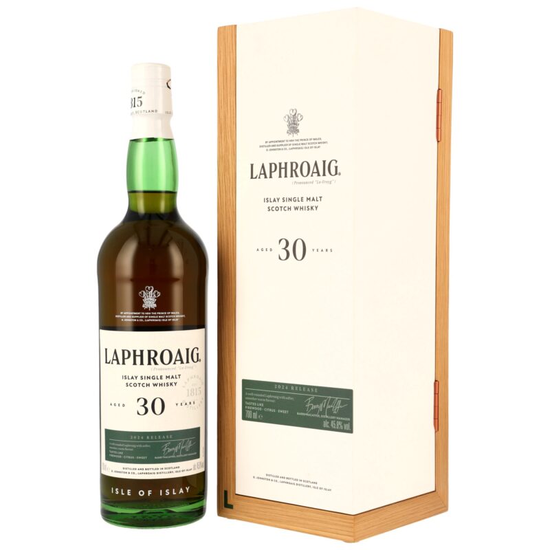 Laphroaig 30 Jahre - 2024 Release - Bourbon & Sherry Casks - 45,8% - 2cl - RESERVIERUNG!