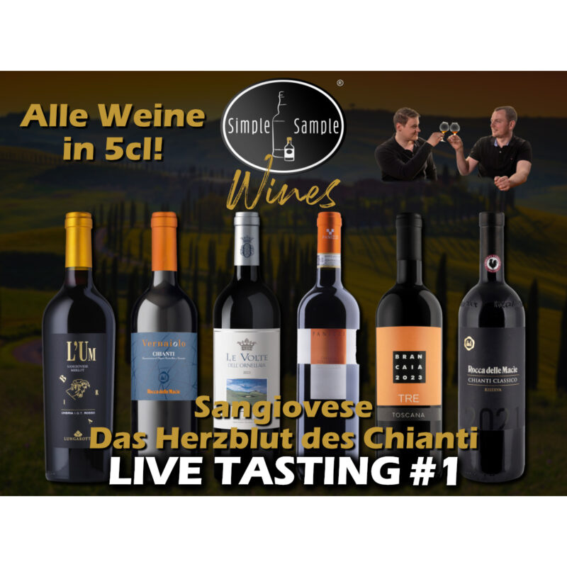 Simple Sample Wines #1 - Sangiovese - Das Herzblut des Chianti - 6x5cl Live-Tasting mit Andrea Caminecci & Maria-Anna Wimmer - 01.10.2025