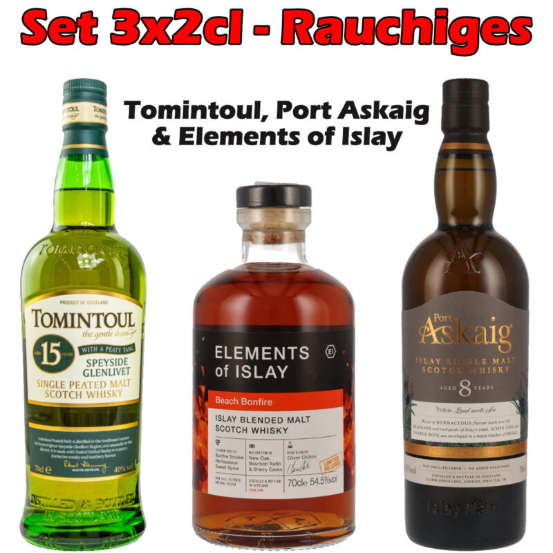 Set 3x2cl - Rauchiges von Tomintoul, Port Askaig & Elements of Islay