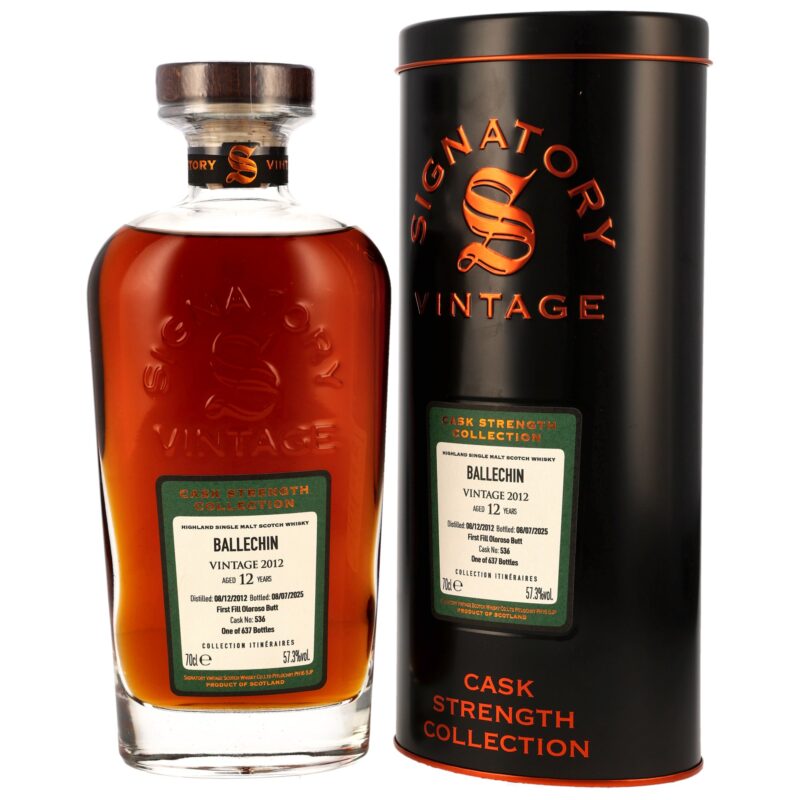 Ballechin 2012/2025 - 12 Jahre - 1st Fill Oloroso Sherry Butt #536 - Signatory Vintage - Cask Strength Collection - 57,3%