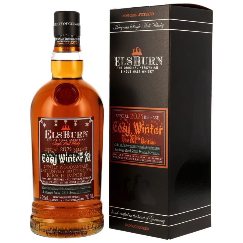 Elsburn Cosy Winter XI - 2025 Release - 1st Fill PX Sherry Hogshead + 1st Fill Ruby Port Hogsheads - 51,7%