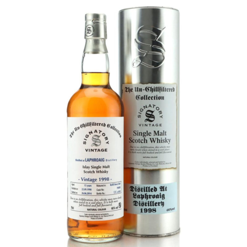 Laphroaig 1998/2014 - 15 Jahre - Signatory Vintage - The Un Chillfiltered Collection - Refill Sherry Butt - 46,0%