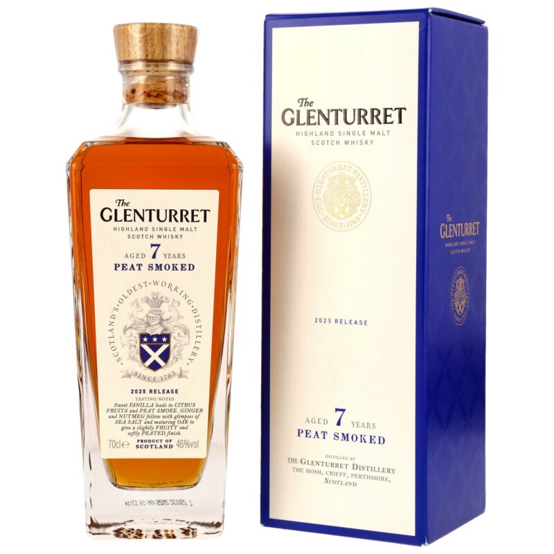 Glenturret 7 Jahre - Peat Smoked - 2025 Release - American & European Oak Casks, Refill Casks - 46,0%