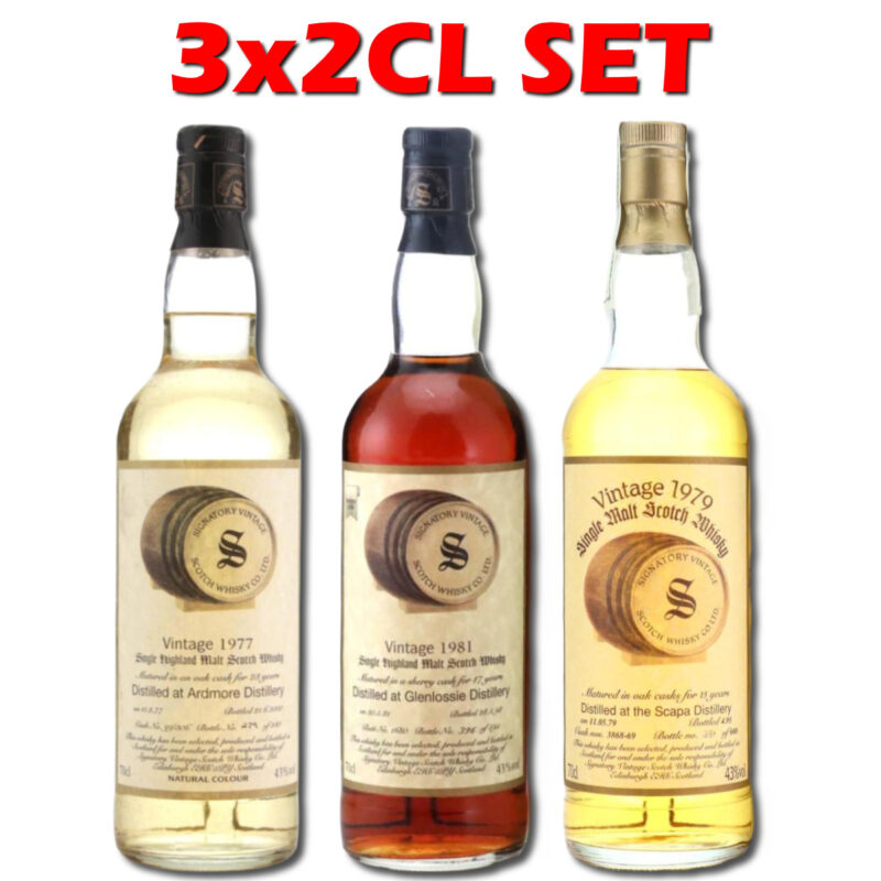 Oldschool Signatory Vintage: Scapa 1979 / Glenlossie 1981 / Ardmore 1977 – Set – 3x2cl