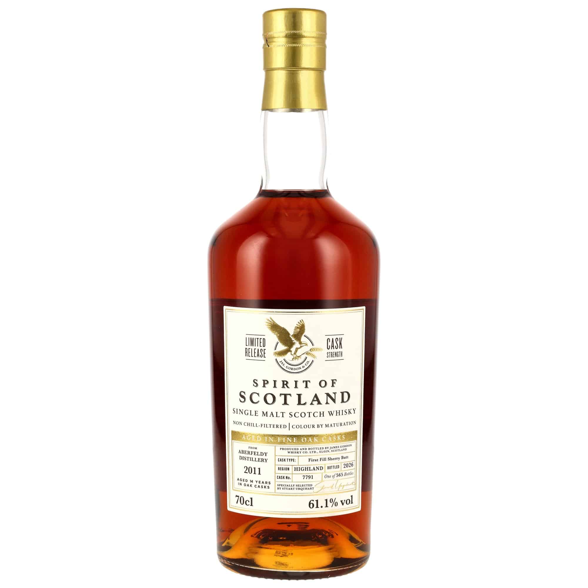 Aberfeldy 2011/2026 – 14 Jahre – G&M Spirit of Scotland – 1st Fill Sherry Butt #7791 – 61,1%