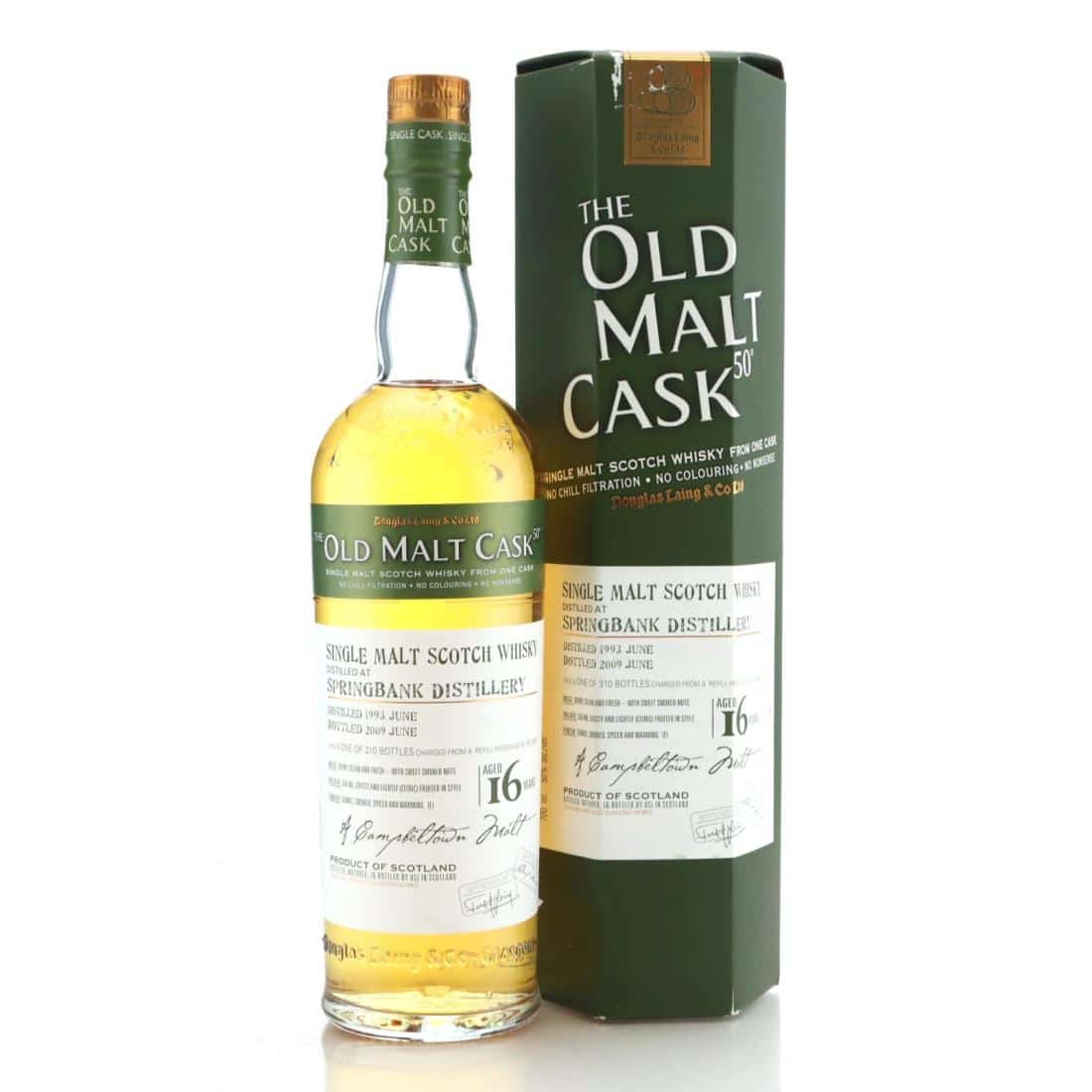 Springbank 1993 – 16 Jahre – The Old Malt Cask – Refill Hogshead #4938 – 50,0%