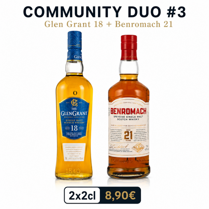 Community Duo Drop – Glen Grant 18 & Benromach 21 – 2x2cl