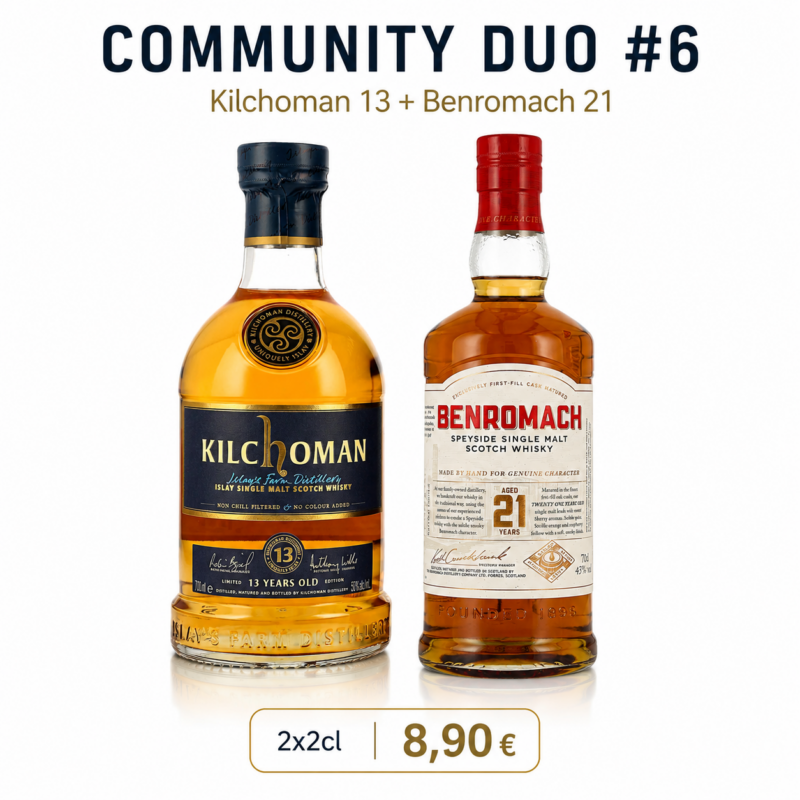 Community Duo Drop – Kilchoman 13 & Benromach 21 – 2x2cl
