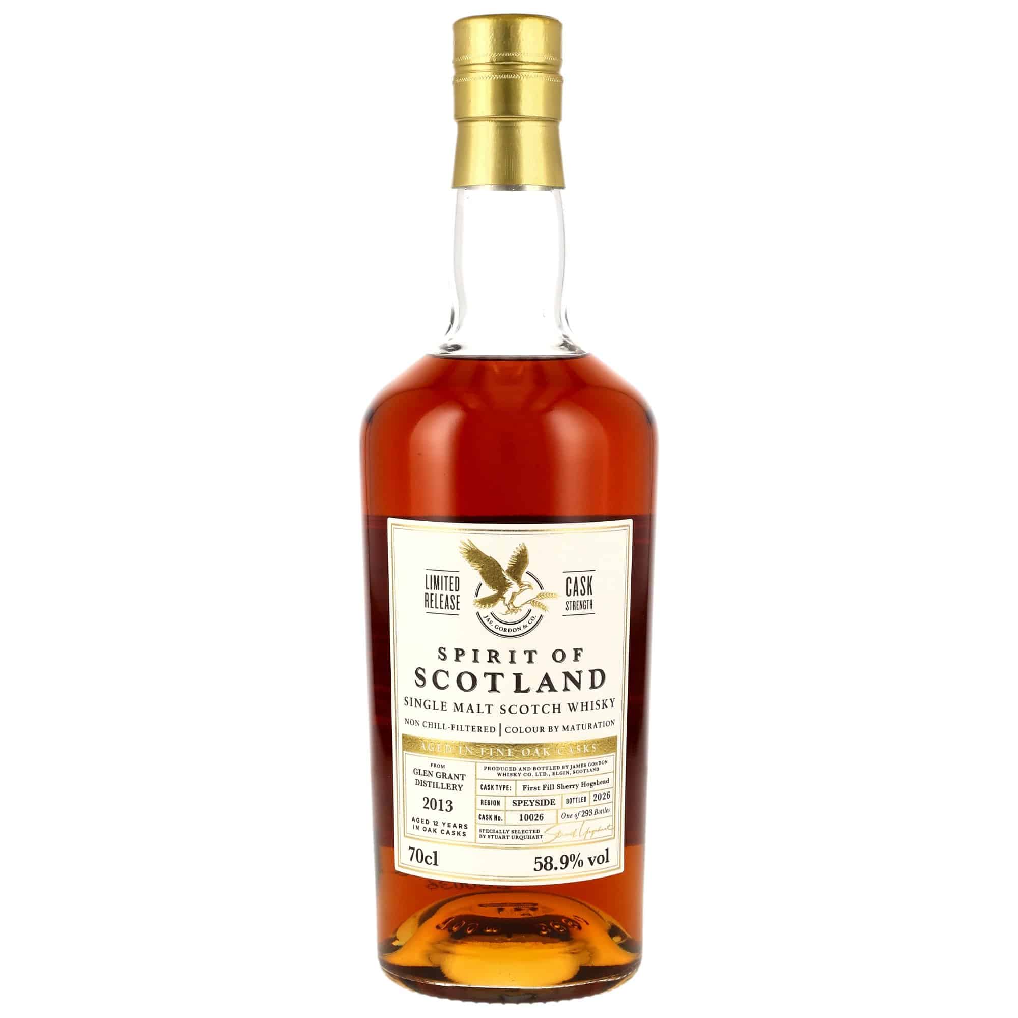 Glen Grant 2013/2026 – 12 Jahre – G&M Spirit of Scotland – 1st Fill Sherry Hogshead #10026 – 58,9%