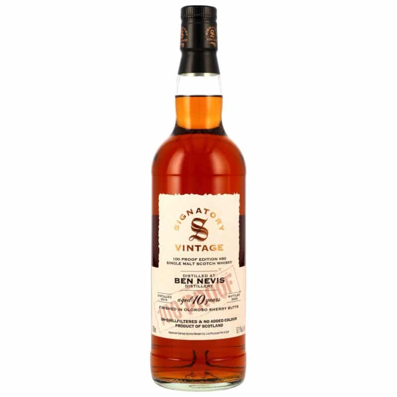 Ben Nevis 2015/2026 – 10 Jahre – Signatory Vintage 100 Proof Edition #80 – Oloroso Sherry Butts Finish – 57,1%