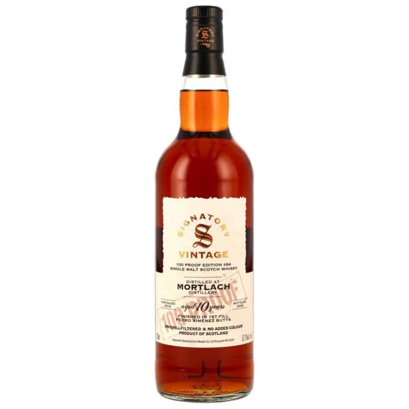 Mortlach 2016/2026 – 10 Jahre – Signatory Vintage 100 Proof Edition #84 – 1st Fill PX Sherry Butt Finish – 57,1%