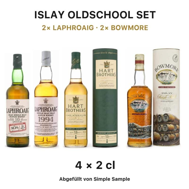 Islay Oldschool Set – 2× Laphroaig & 2× Bowmore – 4 × 2 cl