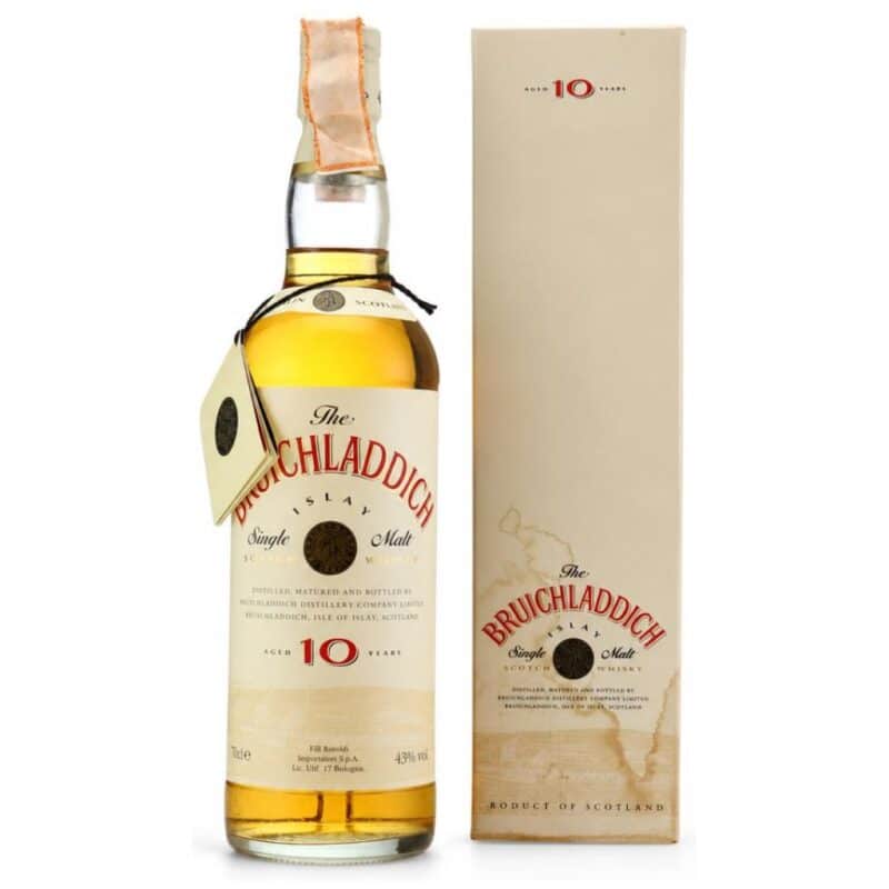 Bruichladdich – 10 Jahre – White Label, Red Letter – Rinaldi Import – 1990er – 43,0 %