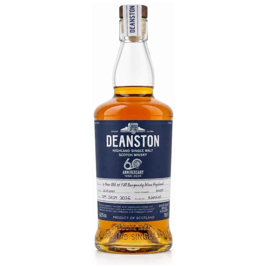 Deanston 2020/2026 – 6 Jahre – Hand Filled – 60th Anniversary – First-Fill Burgundy Wine Hogshead #300593 – 60,2%