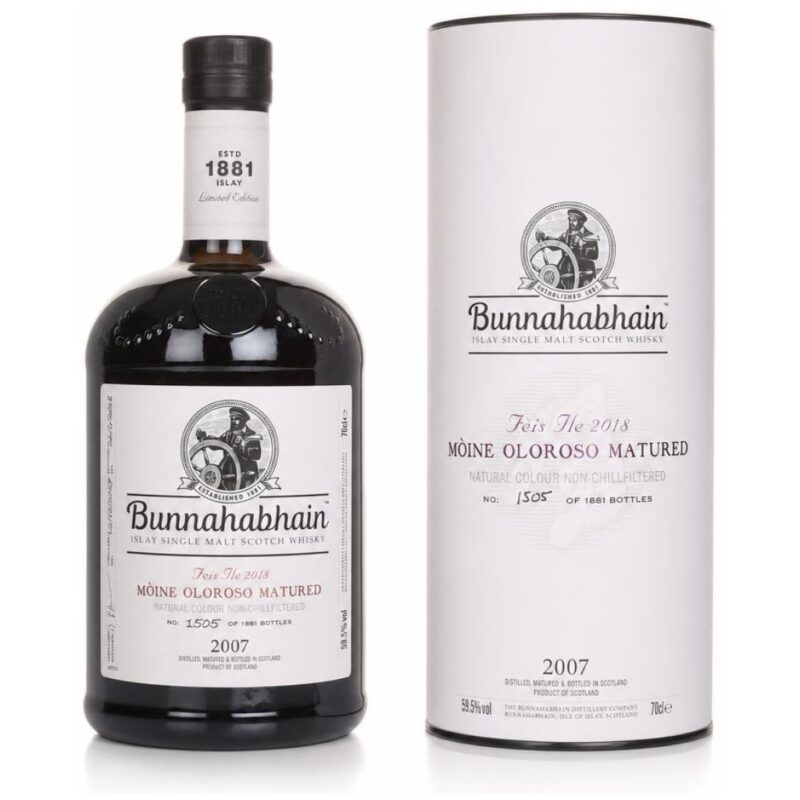 Bunnahabhain 2007/2018 – Mòine Oloroso Matured – Fèis Ìle – 59,5 % – 5cl Sample