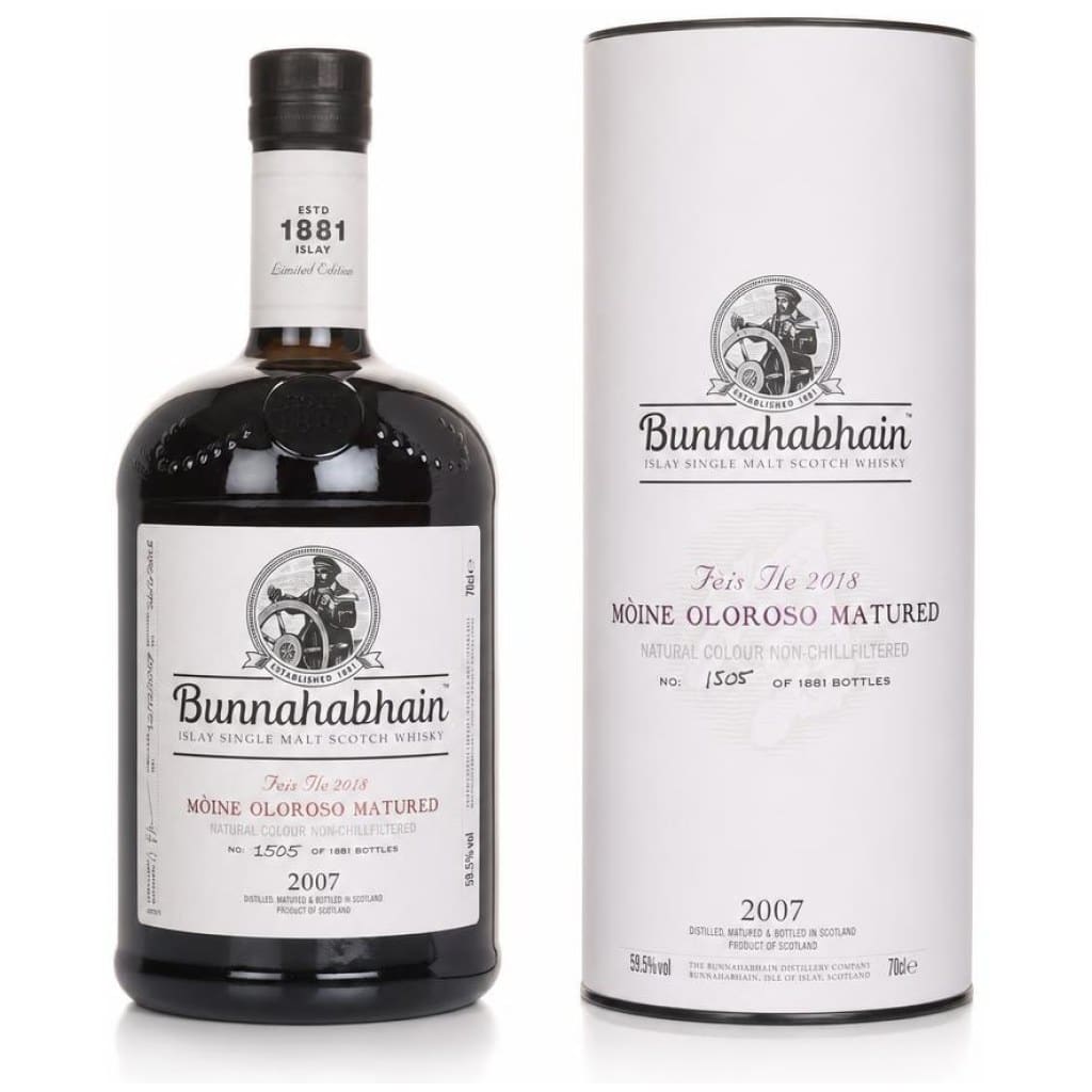 Bunnahabhain 2007/2018 – Mòine Oloroso Matured – Fèis Ìle – 59,5 % – 5cl Sample